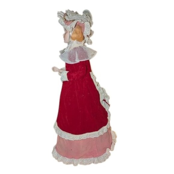 Vintage Victorian Elegant Lady Dickens Christmas Carol Porcelain Tree Topper - Picture 2 of 6